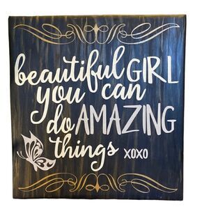 CUSTOM 12x12 Wood Sign with Love Quote for Girls Room